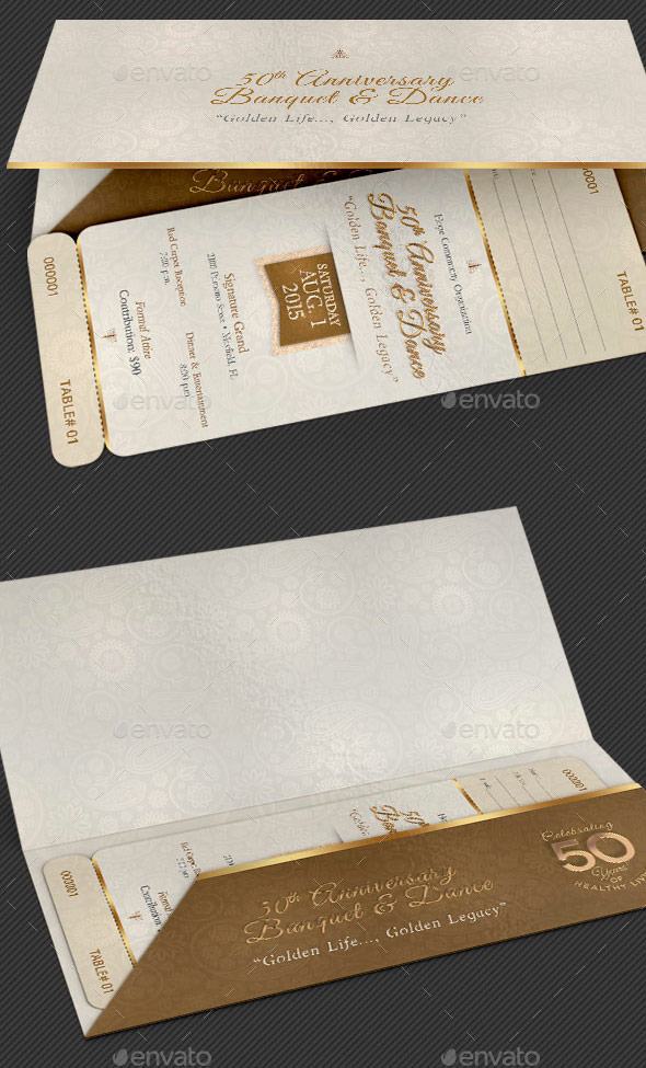 Anniversary Banquet Ticket and Jacket Template