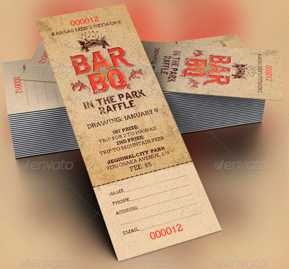 BarBeQue Raffle Ticket Template