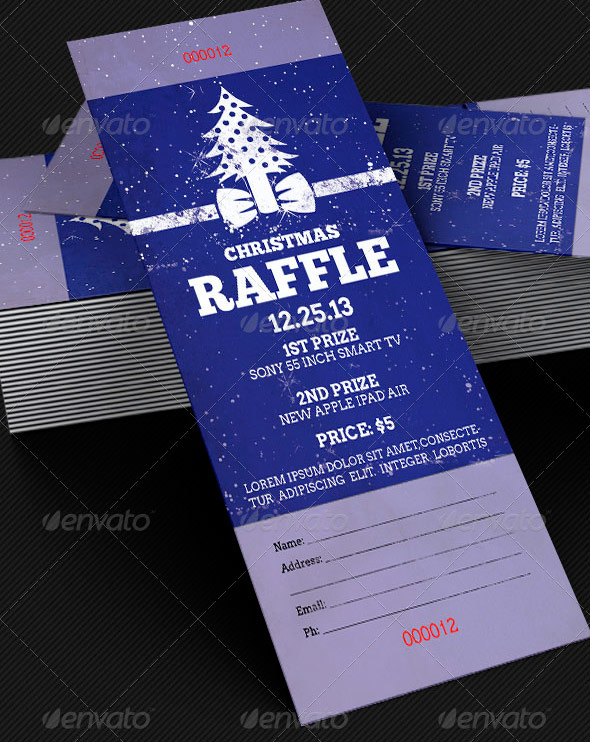 Christmas Raffle Ticket Template