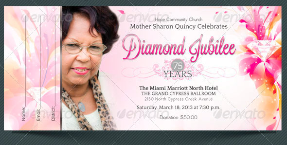 Diamond Jubilee Event Ticket Template