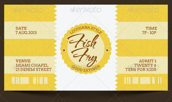 Fish Fry Ticket Template