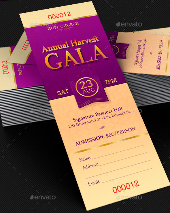 Harvest Gala Ticket Template