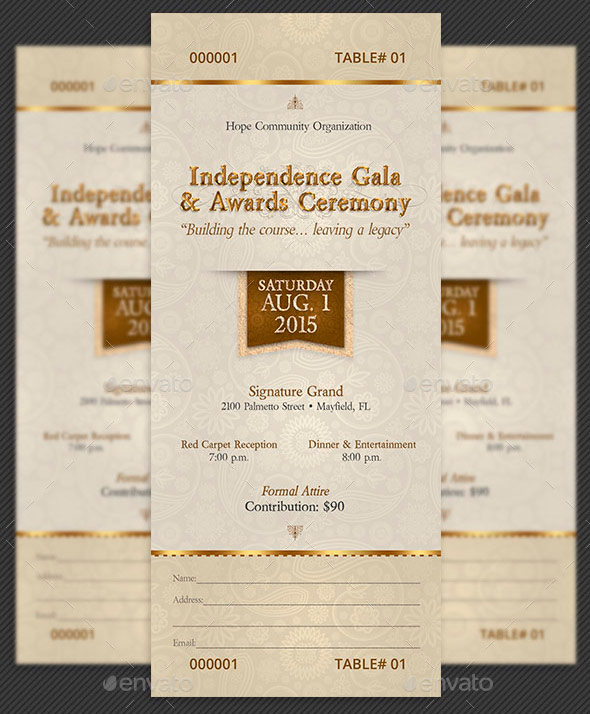 Independence Gala Ticket Template