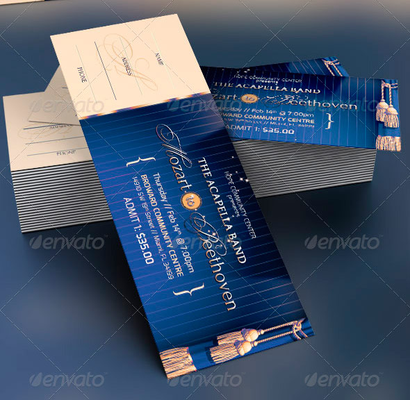 Mozart to Beethoven Event Ticket Template