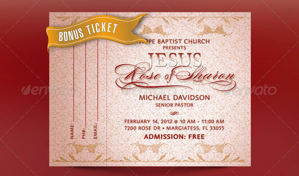 Rose of Sharon Sermon Church Flyer and CD Template