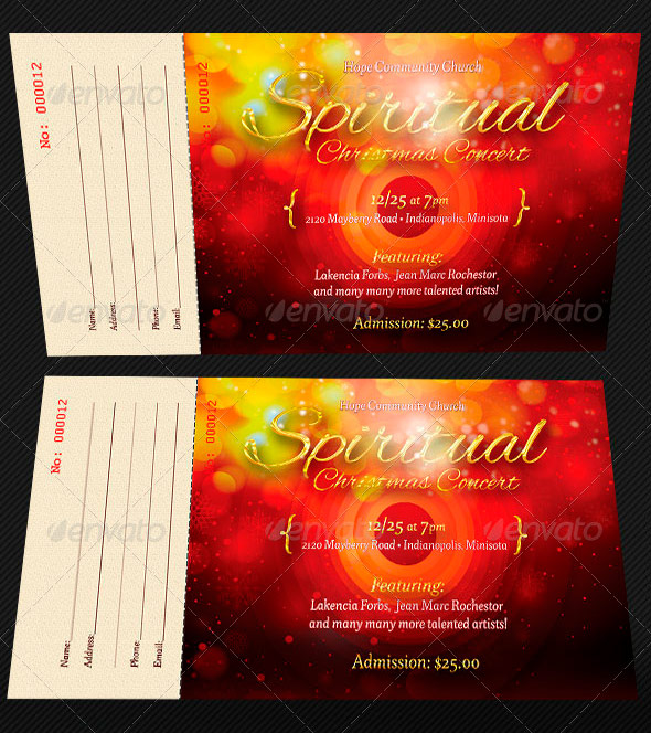 Spiritual Christmas Concert Ticket Template