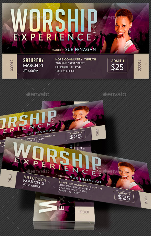 Worship Concert Ticket Template