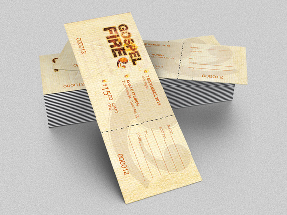 Gospel Fire Ticket Template