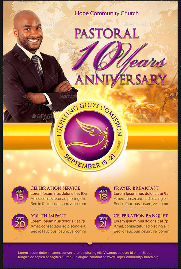 Clergy Anniversary Flyer and Poster Template