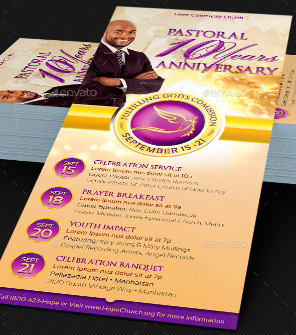 Clergy Anniversary Rack Card Template