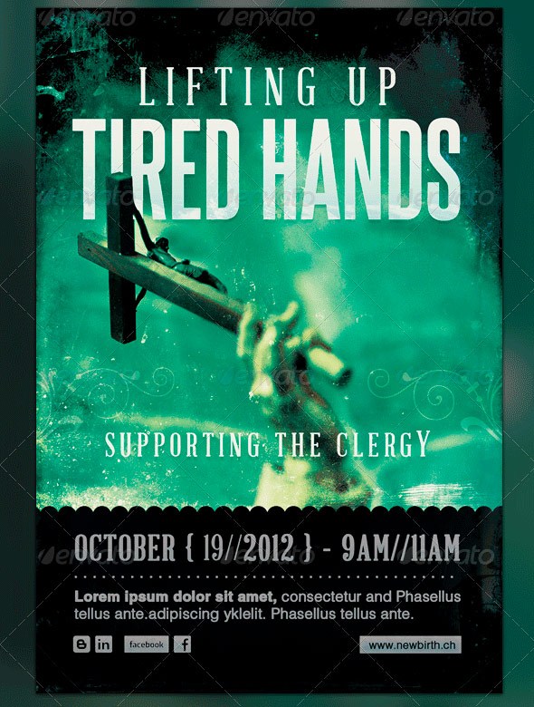 Lifting up Tired Hands Church Flyer Template