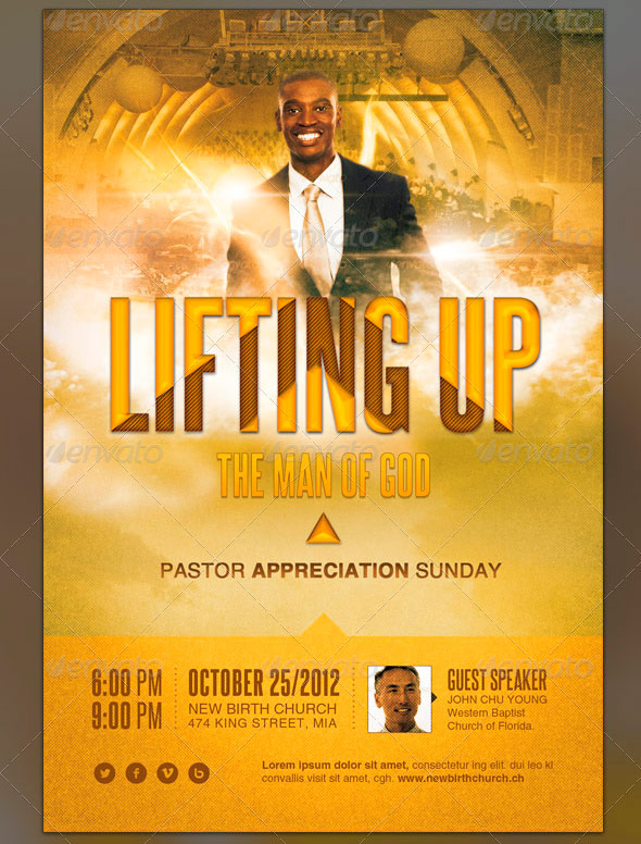 Lifting up the Man of God Church Flyer Template