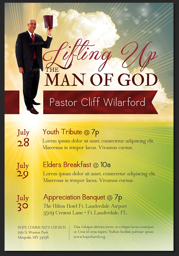 Pastor Appreciation Church Flyer Template