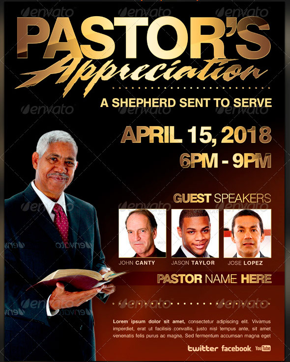 Pastors Appreciation Church Flyer Template