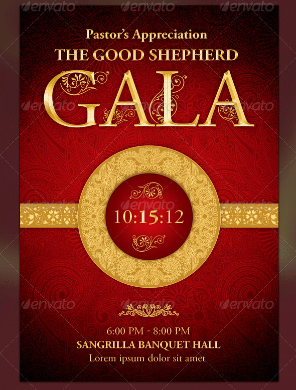 Pastor's Appreciation Gala Church Flyer & Ticket