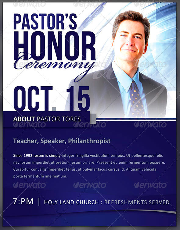 Pastor's Honor: Church Flyer Template