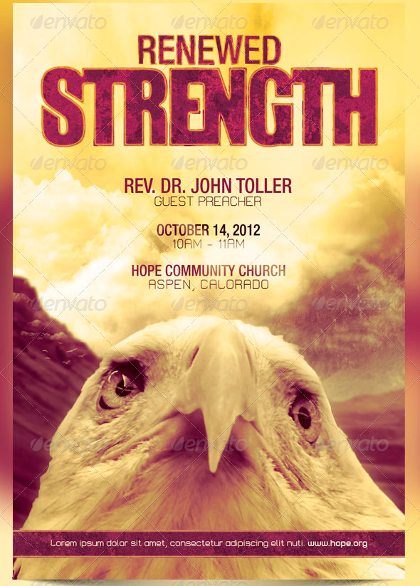 Renewed Strength Church Flyer and CD Template