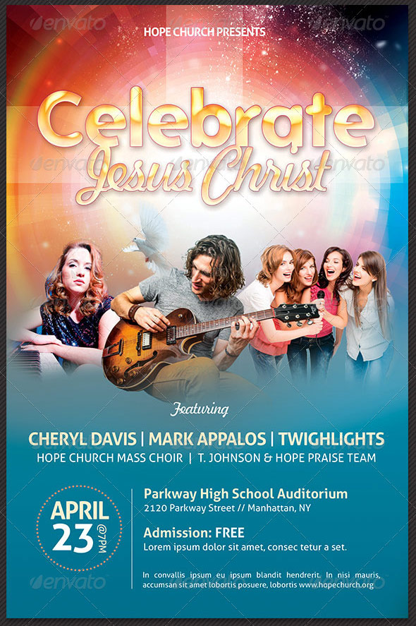 Celebrate Jesus Christ Concert Flyer Template