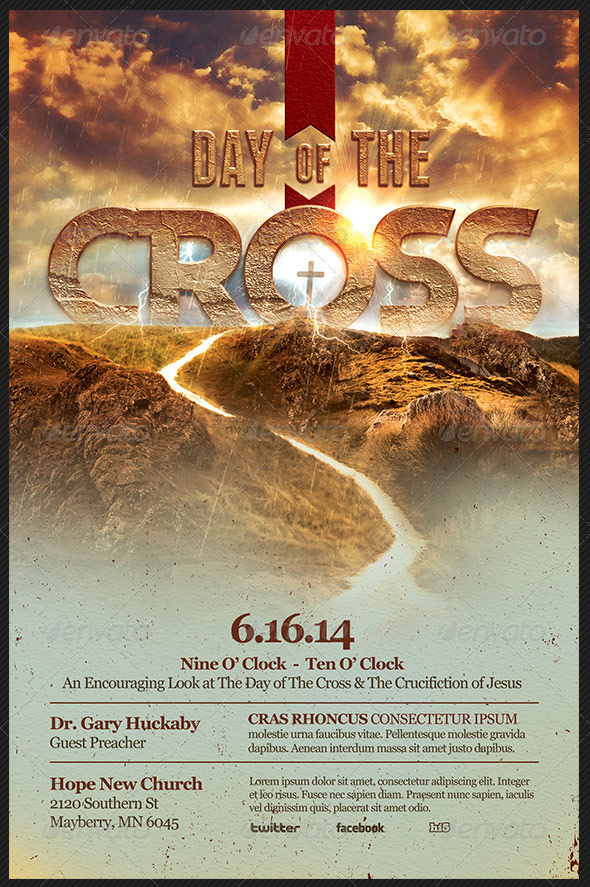 Day of The Cross Church Flyer Template