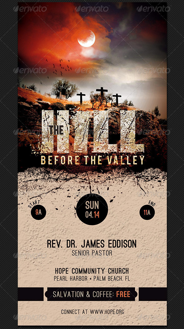 Hill Before The Valley Church Rack Card Template