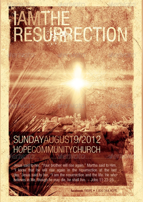 I Am The Resurrection Church Flyer Template