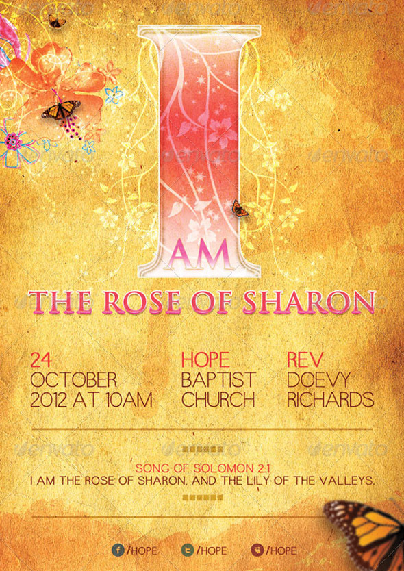 I Am The Rose of Sharon Church Flyer Template