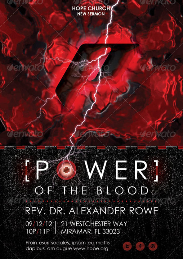 Power of The Blood Church Flyer and CD Template