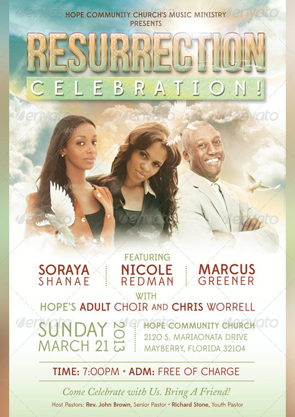 Resurrection Celebration Church Flyer Template