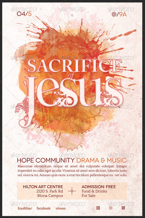 Sacrifice of Jesus Church Flyer Template