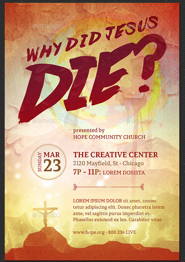 Why Did Jesus Die Church Flyer Template