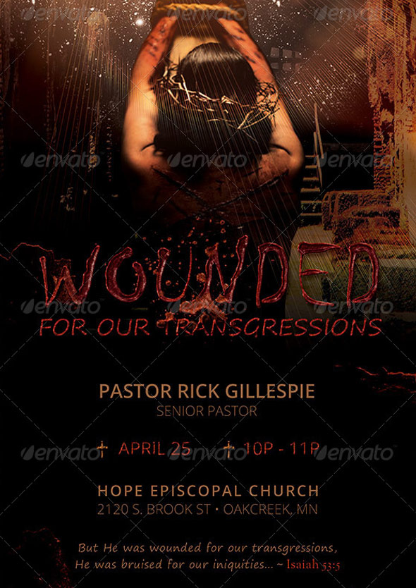 Wounded Church Flyer Template