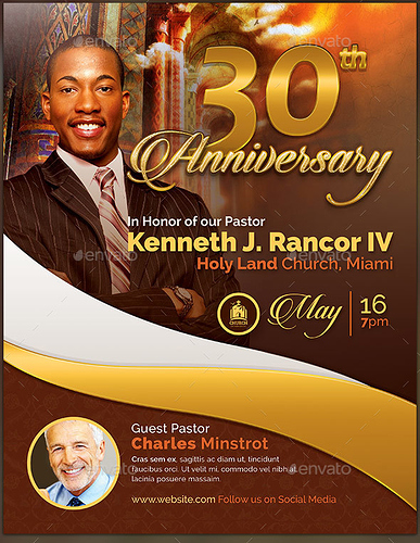 Pastor Anniversary Church Flyer