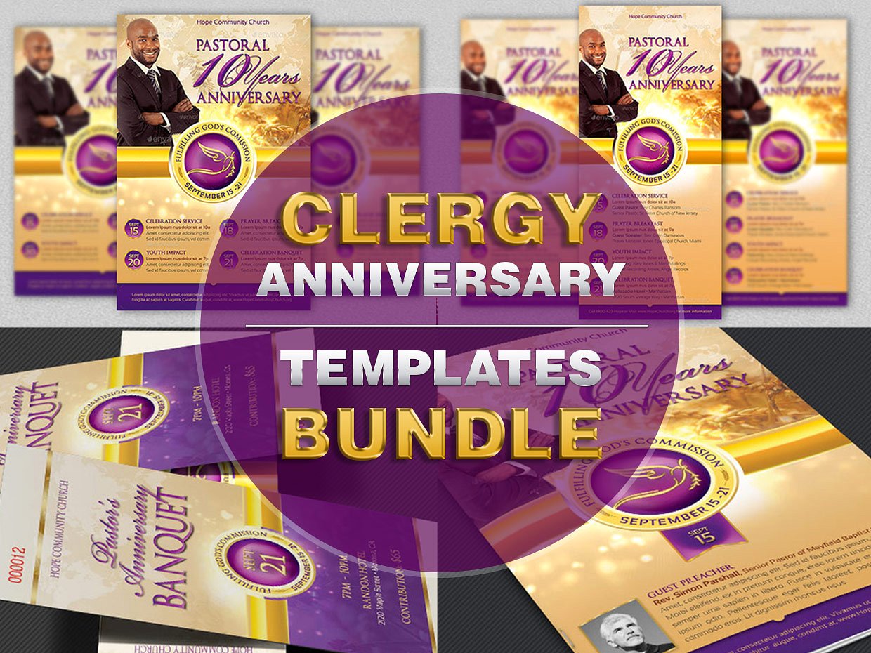 Clergy Anniversary Templates Bundle