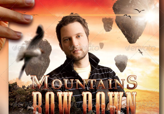 Mountains Bow Down Church Flyer Template