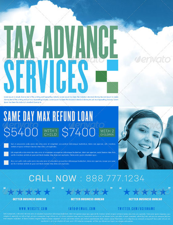 Tax Advance Flyer and Business Card Template