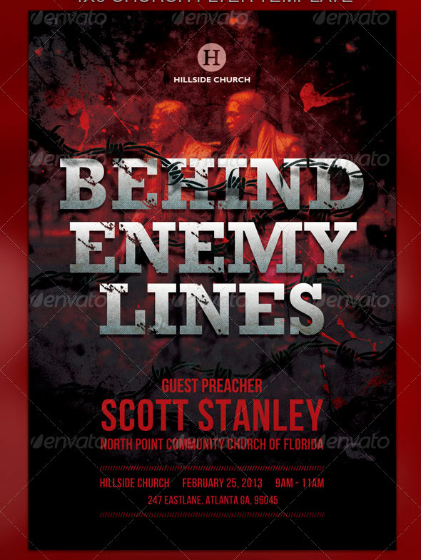 Behind Enemy Lines Church Flyer Template