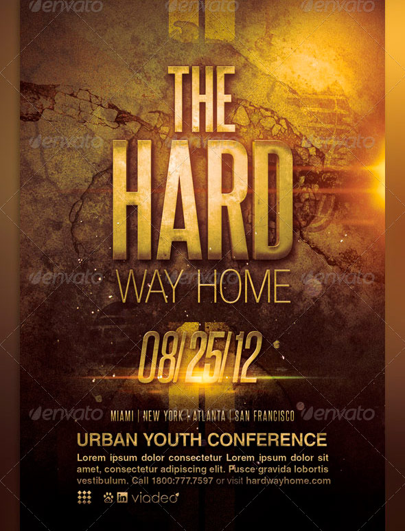 Hard Way Home Church Flyer Template