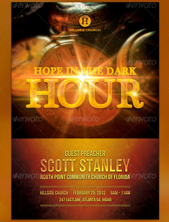 Hope in the Dark Hour Church Flyer Template