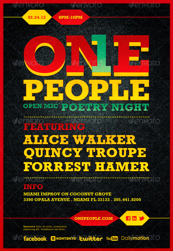 One People Poetry Night Flyer and CD Template