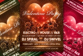 Love Sparks Valentines Party Flyer