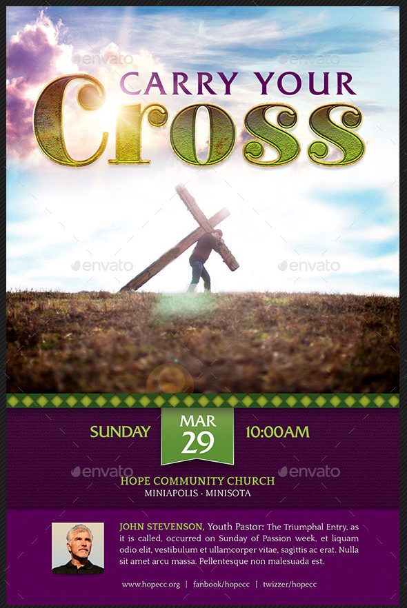 Carry Your Cross Flyer and Poster Template