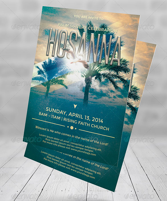 Hosanna Palm Sunday Flyer Poster Template