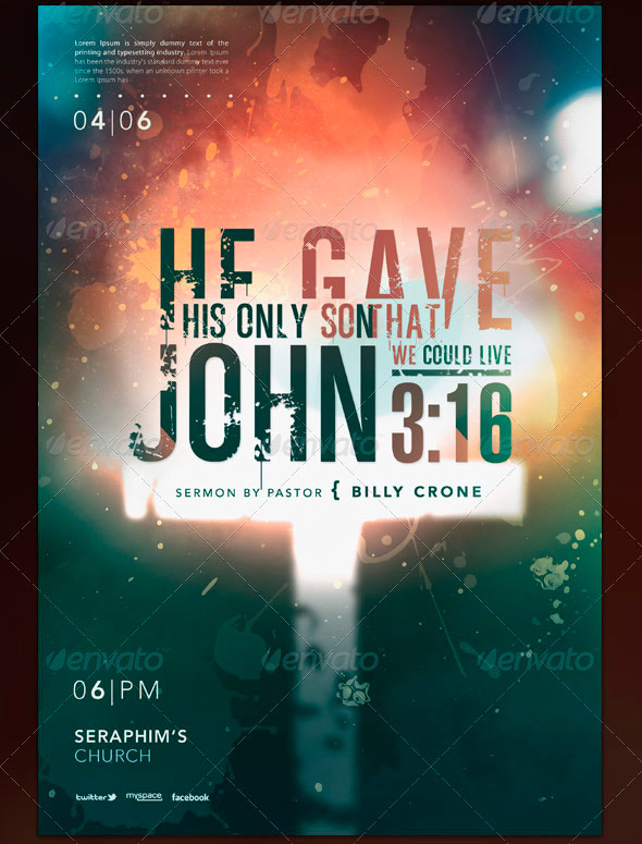 John 3:16 Typography Flyer and CD Template