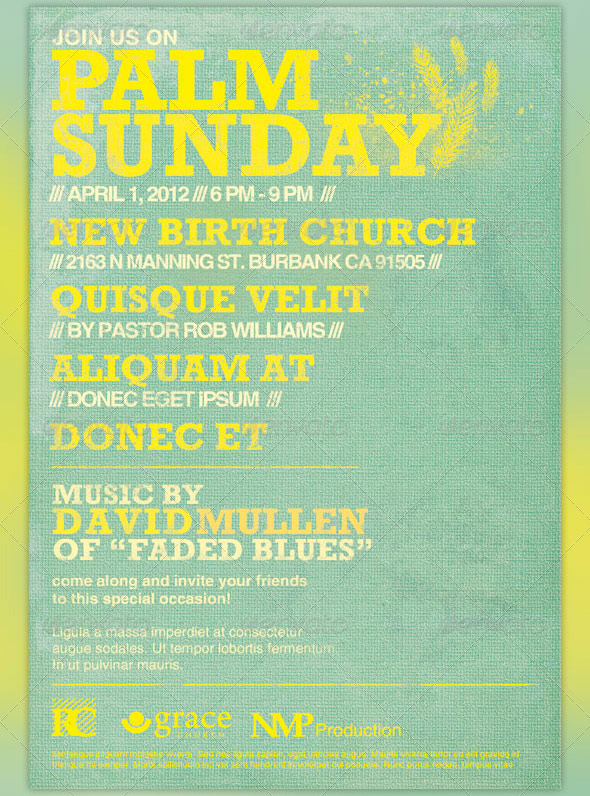 Palm Sunday Flyer Template