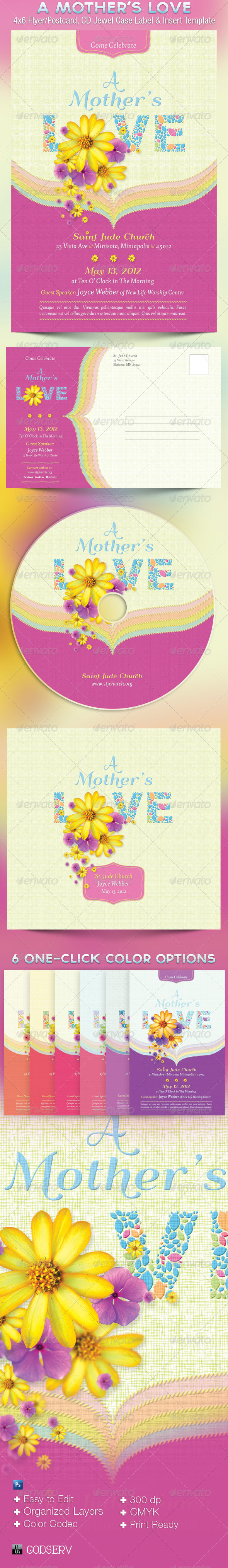 A Mothers Love Flyer and Postcard Template