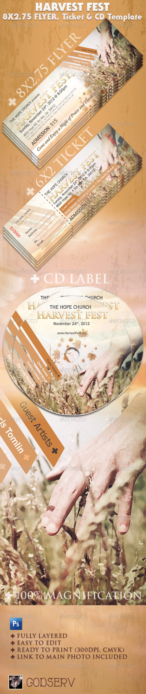 Harvest Fest Photoshop 8×2.75 Flyer Template