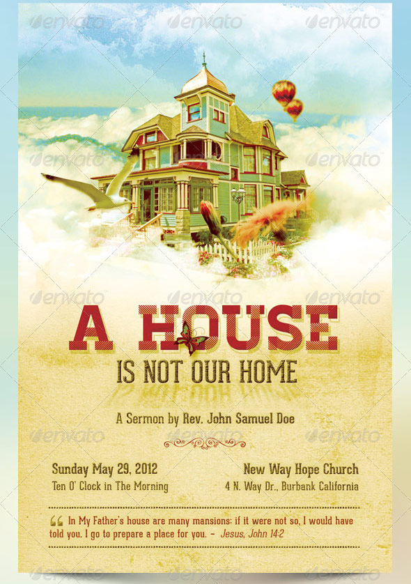 A House Is Not Our Home Flyer and CD Photoshop Template