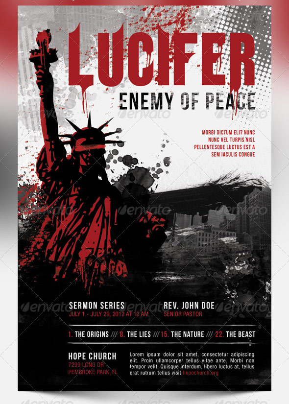 Lucifer Enemy of Peace Flyer and CD Photoshop Template