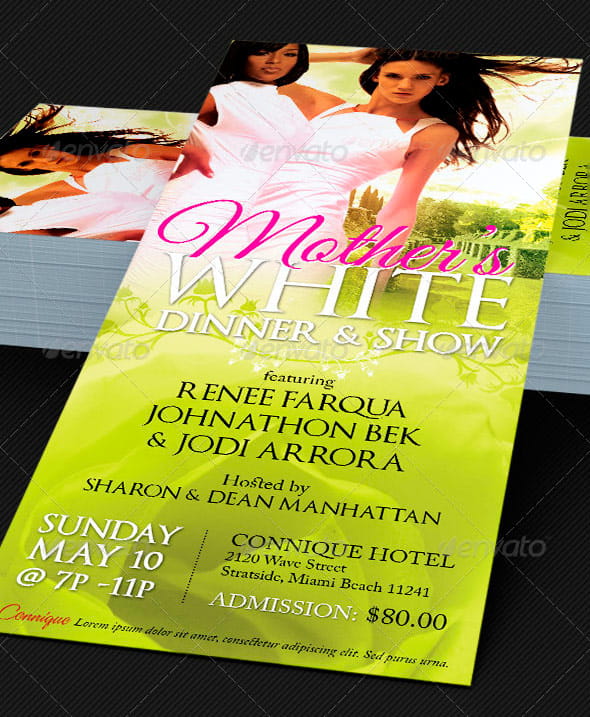 Mother’s Dinner Show Rack Card Template