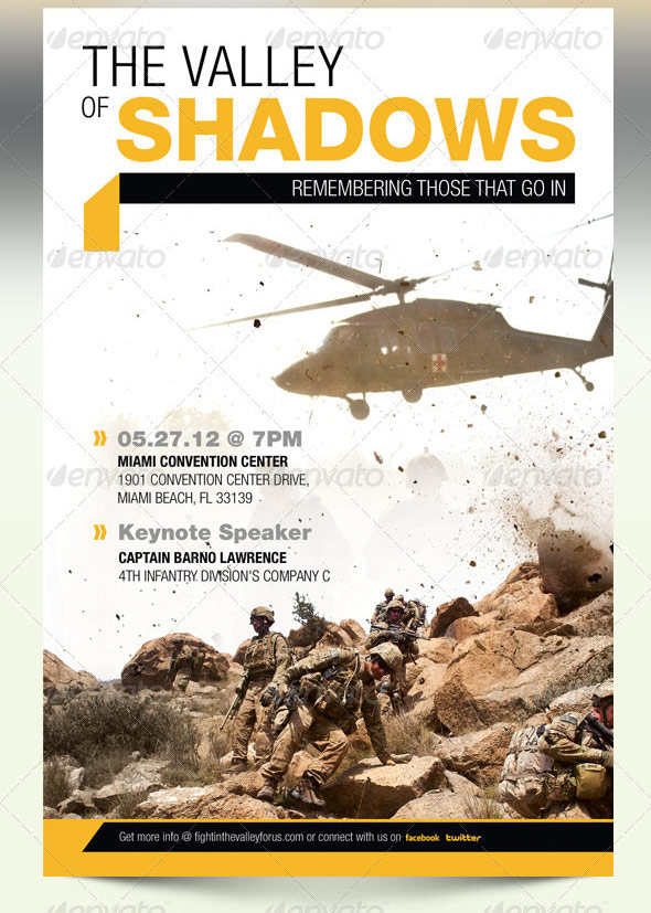 The Valley of Shadows Commemorative Flyer and CD Photoshop Template